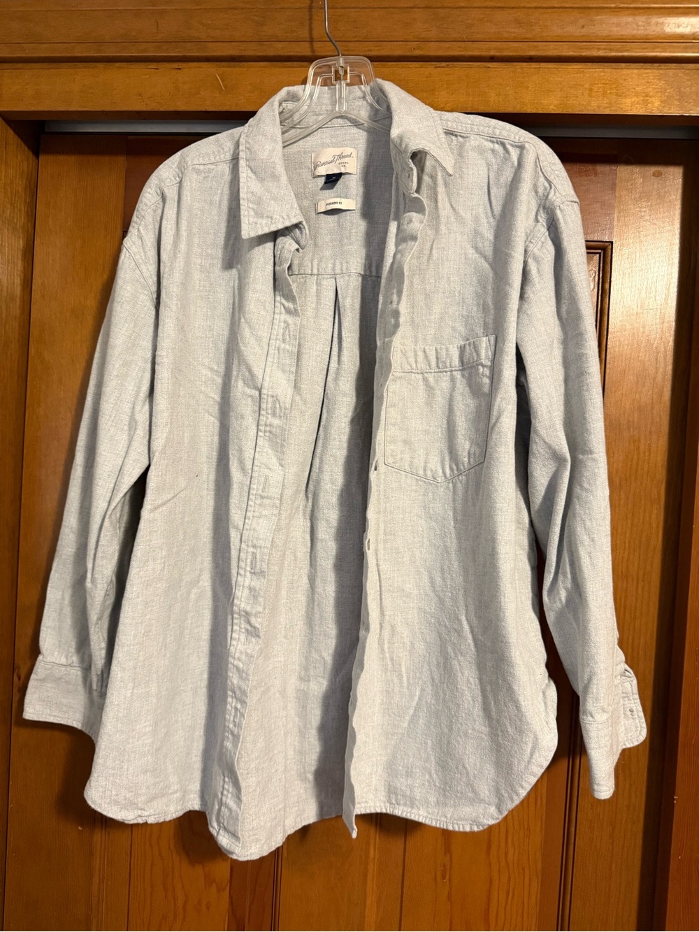 Light Gray Men’s Button-Up Shirt Jacket